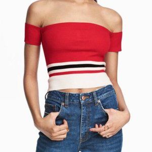 HM off the shoulder knit crop top